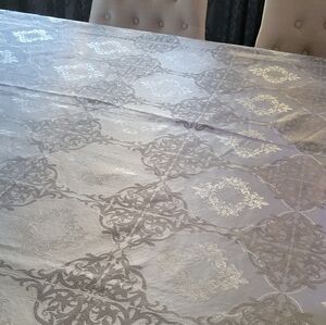 Waterford-Gray "Valentina" Tablecloth- 70 X 80
